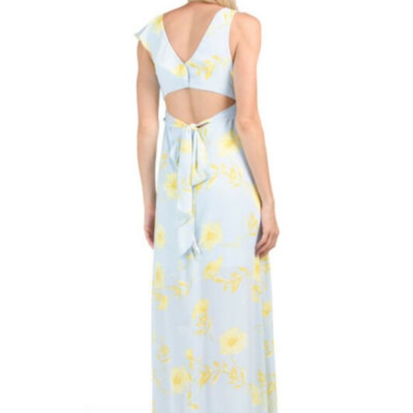 BCBG Floral Print Ruffled Maxi Dress - Picture 4 of 5